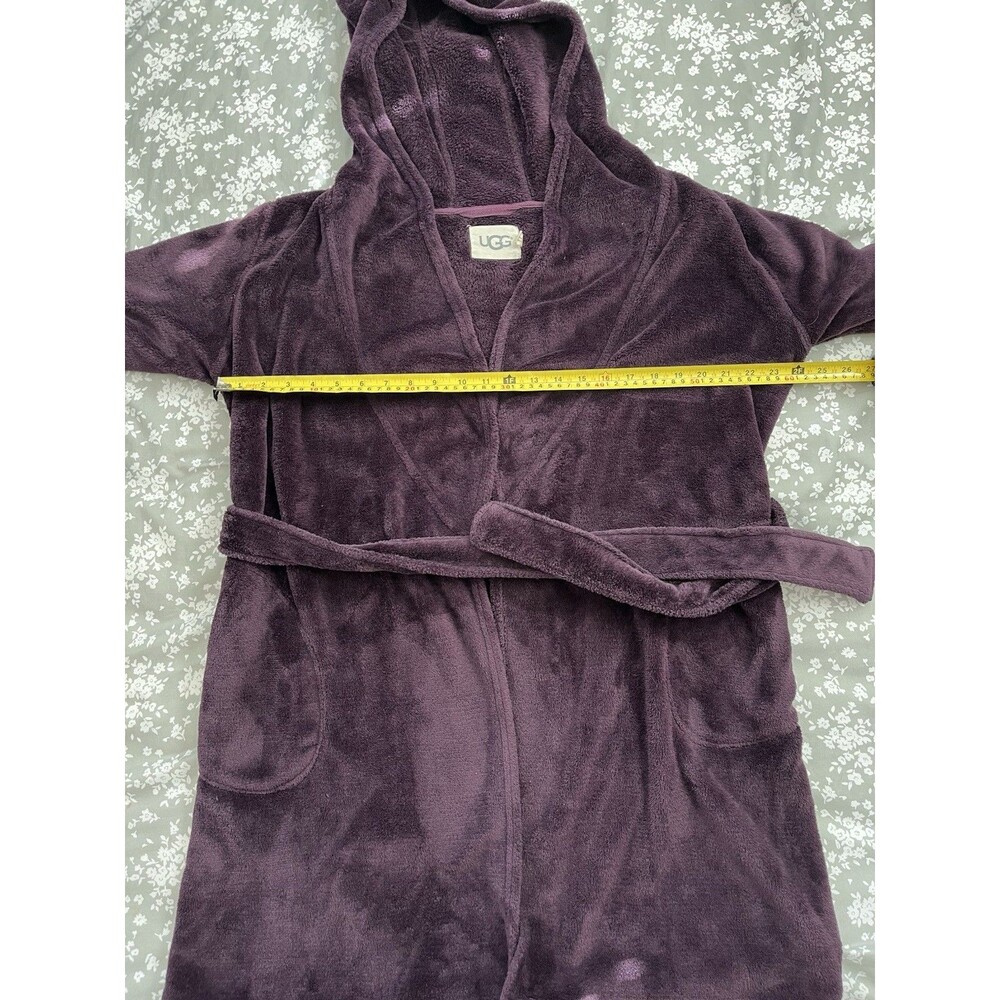 UGG Miranda Hooded Robe M Medium Port Plum Purple Plush Fleece Belted Loungewear - Picture 3 of 6